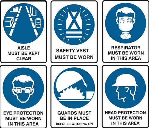 Various Mandatory Signs to chose from