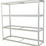 Lock & Load® Longspan - White , Lock & Load® with no shelves showing shelf supports , Lock & Load® Longspan - Beams, Lock & Load® Longspan - Shelf Support, Flat Packed Lock & Load Longspan