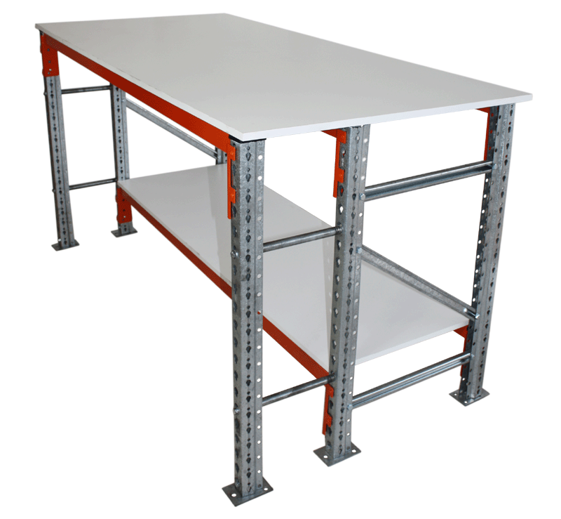 SPACERACK TL50 Workbenches - 2 Levels - Made in Australia, SPACERACK TL50 Workbenches - 2 Levels - Made in Australia, SPACERACK TL50 Workbenches - Beam Connector - Made in Australia, SPACERACK TL50 Workbenches - Frame - Made in Australia