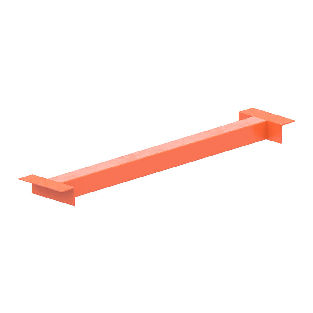 Reinforced heavy duty board support for industrial pallet racking.